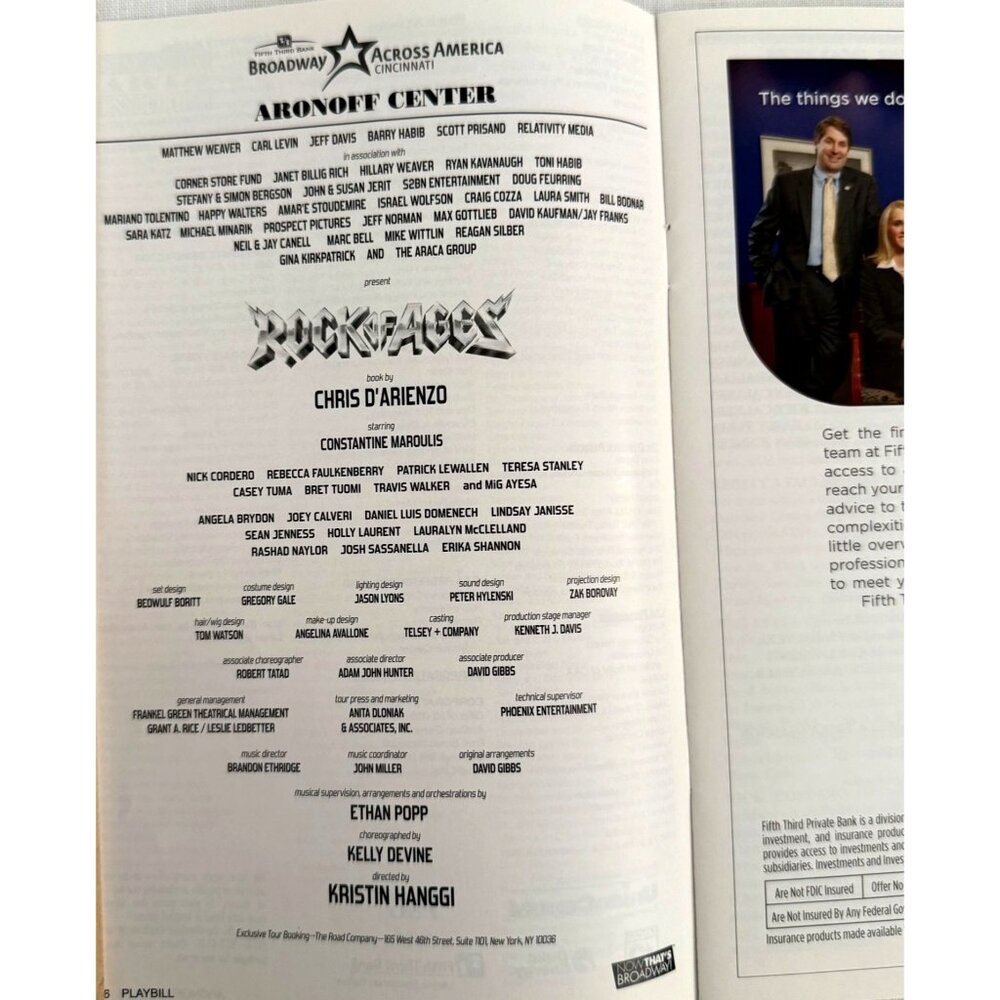 Rock of Ages Playbill Aronoff Center Cincinnati OH 2010 Broadway Across America - Picture 3 of 11